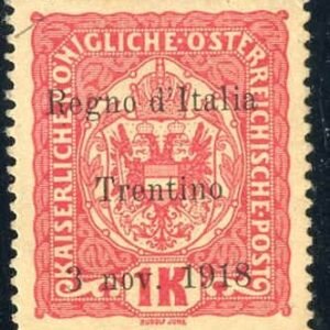Austria N47 Italian Occupation - Trentino VF Hinged Mint Old Expert Signature cv $150