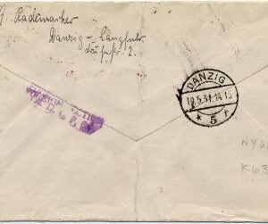 Danzig / US 1931 (May 19) Bremen Catapult Cover to NY