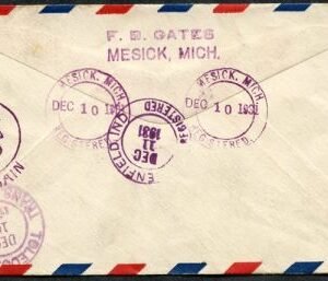 US Michigan, Mesick 702, C11 Fancy Cancel Cover, Smiling Face