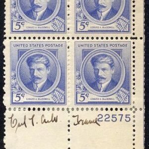 US 882 Plate Block Signed by Engraver