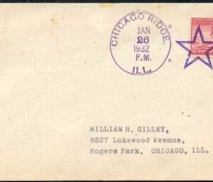 US Illinois, Chicago Ridge 716 Fancy Cancel Cover, Star