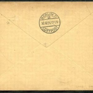 Germany 1924 Berlin Early Airmail Cover to Paris with C20-26