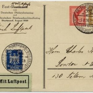 Germany 1926 Airmail Cover for German Stamp Day