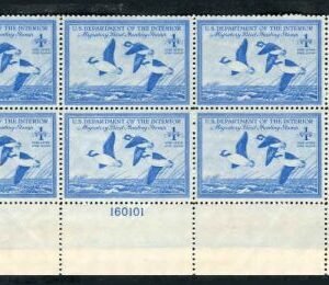 US RW15 Duck Stamp NH VF - XF LR Plate Block of 6 cv 400.00
