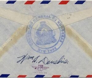 US 1949 811 NY Airmail Cover Signed by Pilot William A. Denehie