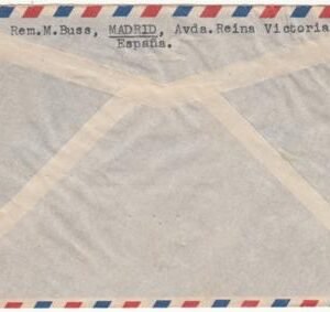 Spain 1939 C99 on Airmail Cover Signed by Avator C49 on airmail cover to New York signed by Heraclio Alfaro Fournier, Aviator