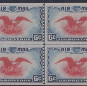US C23a Airmails F - VF Mint LH Center Line Block - Scarce cv $1,050 as NH