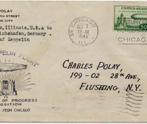 US 1933 C18 on Century of Progress Zeppelin Flight Cover