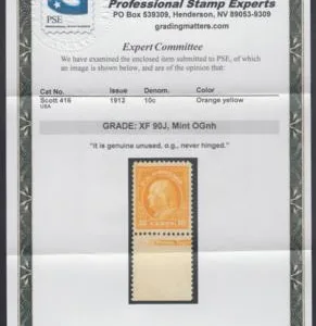 US 416 Washington / Franklin XF NH PSE XF 90 J Cert