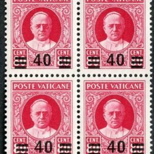 Vatican 35 VF + NH Signed Diena or Raybaudi Block of 4