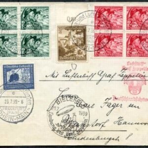 Germany 1939 Zeppelin Flight to Bielefeld