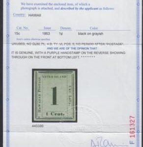 US Possessions - Hawaii 15c Mint VF No Gum PFC cv $800