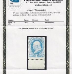 US 134 Bank Notes F - VF + NH Bottom Margin Single