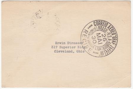 INV-15526x1_0eaef5a3-6af3-4299-bb55-a07270ecce54 Brazil 1930 Zeppelin Flight Card with 500Rs on 20,000