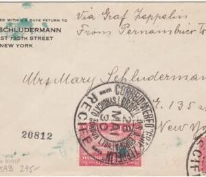 Brazil 1930 Zeppelin Flight Cover to NY