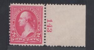 US 252 Bureau & Regular Just F NH Plate # 143 Single