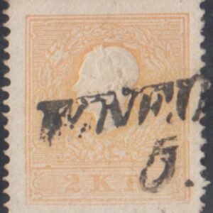 Austria 6b Used XF Orange - Neat s.l. cancel, extraordinary centering for this scarce shade.