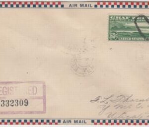 US 1930 C13 FDC on Registered Airmail Cover