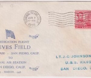 US 1938 Cover with 791 Signed by Pilot J.G. Johnson, future Admiral