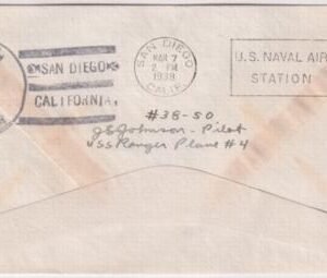 US 1938 Cover with 791 Signed by Pilot J.G. Johnson, future Admiral