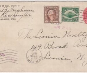 US 1925 Airmail Cover with C4 on U429, Wyoming - NY