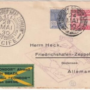 Brazil 1930 (May 24) Zeppelin VF Flight Cover to Germany