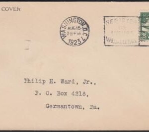 US 1923 C4 FDC Sent from Washington DC to  Germantown PA