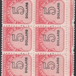 US J101 Mint NH F-VF+ Plate Block Postage Dues Plate Blocks of 6, Matched Set # 35306