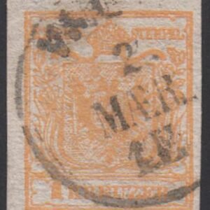 Austria 1b Used VF Orange Shade Handpaper
