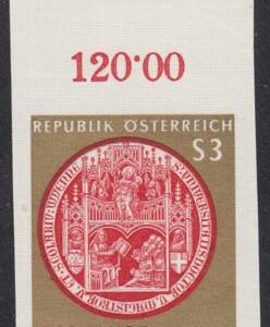 Austria 743 NH VF Imperf Top Margin Single