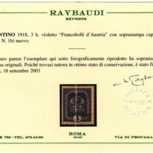 Austria N33b Italian Occupation - Trentino Mint LH F - VF Inverted Overprint - Raybaudi Cert cv $125