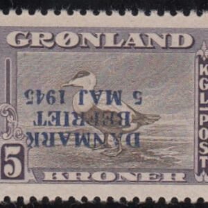 Greenland 27 NH XF With Inverted Overprint New Issue Signature
