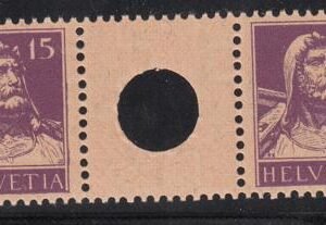 Switzerland SBK S10 Mint NH XF Large Hole Interspace Pair cv $900