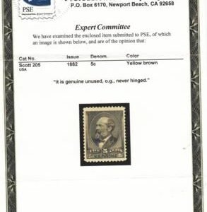 US 205 Bank Notes NH VF+ Jumbo PSE