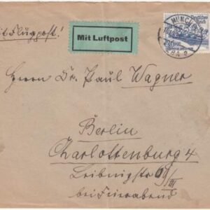 Germany 1935 European sized Gray Airmail cover from Munich