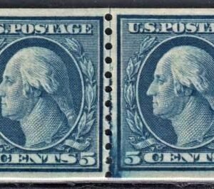 US 496a Washington / Franklin Mint NH VF Line Pair Small Holes Variety PFC Unpriced