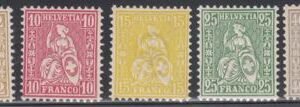 Switzerland 52-55, 58 Mint NH F-VF