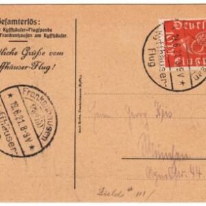 Germany 1921 First Official Airmail issue on Unflown Glider Meet PC