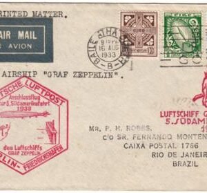 Ireland 1933 5th South America Zeppelin Flight through Berlin