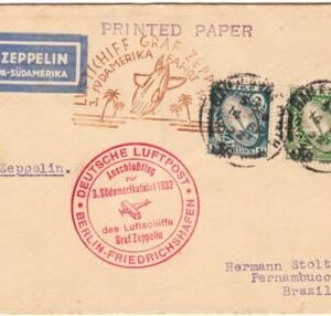 Ireland 1932 3rd South America Zeppelin Flight Through Berlin