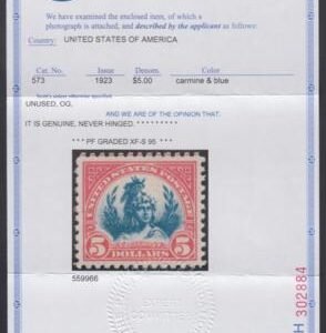 US 573 XF - Sup NH New PF - 95 Cert - Beautiful! cv $400
