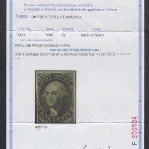 US 9X1R F - VF Unused Reprint from the Plate of 9