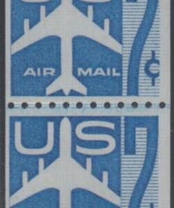 US C52 Airmail F - VF NH Small Hole Line Pair cv $240