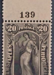 US PR123 Newspaper VF Mint NH Plate # Single - Pristine!