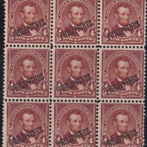 US Possessions - Philippines 220 F - VF NH Pristine Block of 9