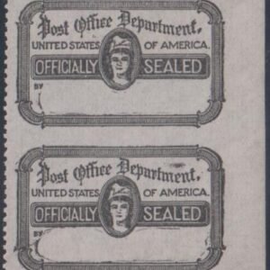 US OX18d Post Office Seal VF Mint NH Vertical Pair, Imperf Between Natural gum bends, Scarce! cv 60.00