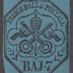 Italian States - Roman States 8 F - VF Mint Hinged 4 Margin Regummed cv $1,700