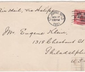 Newfoundland 1921 Airmail Cover with C3B Sent to Eugene Klein (Pres. APS)