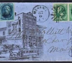 US 184-5 Pair of Each on Large Advertising Cover with PFC - Horse-Drawn Trolley Design