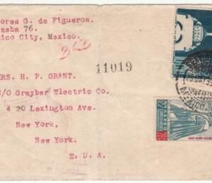 Mexico 1939 C93A VF stamp on Commerercial cover, Sarabia NYWF First Flight